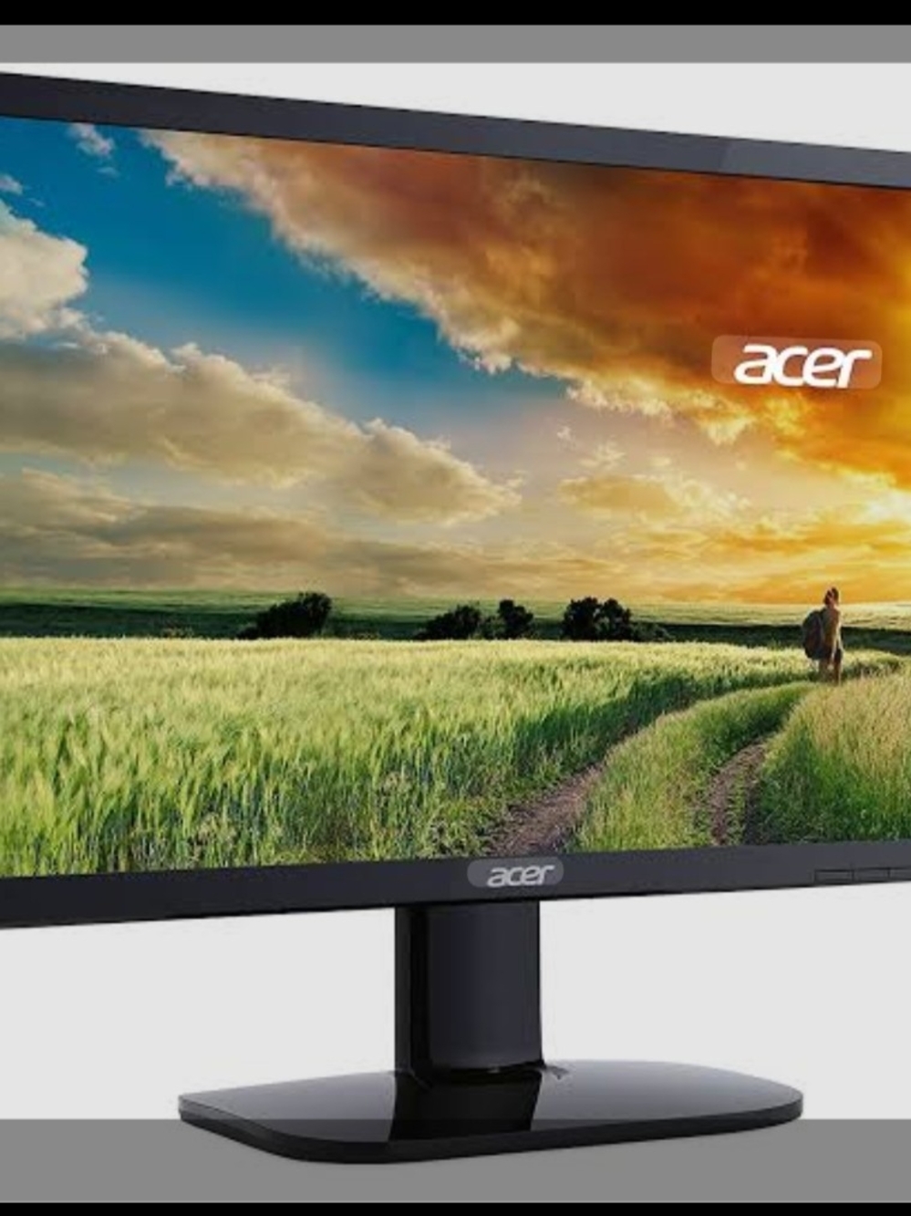 Acer LED Monitor in Black with Colorful Landscape Display